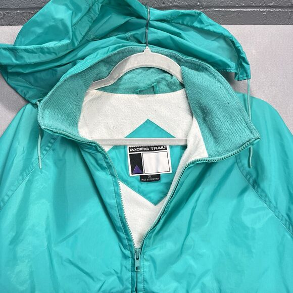 VTG Women's PACIFIC TRAIL Teal Windbreaker Hiking Jacket, Sz XL Gorpcore‎ - Picture 10 of 11